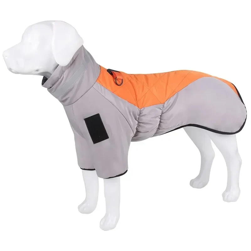 Manteau Imperméable Chien Rembourré Col Haut Grande Taille