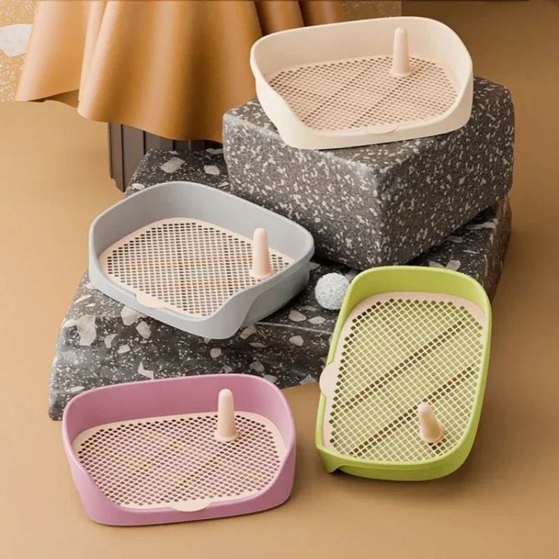 Tapis Éducateur Propreté Toilette Chien avec Grille et Poteau