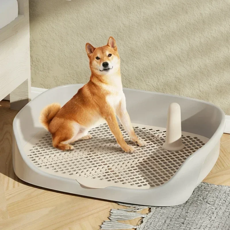 Tapis Éducateur Propreté Toilette Chien avec Grille et Poteau