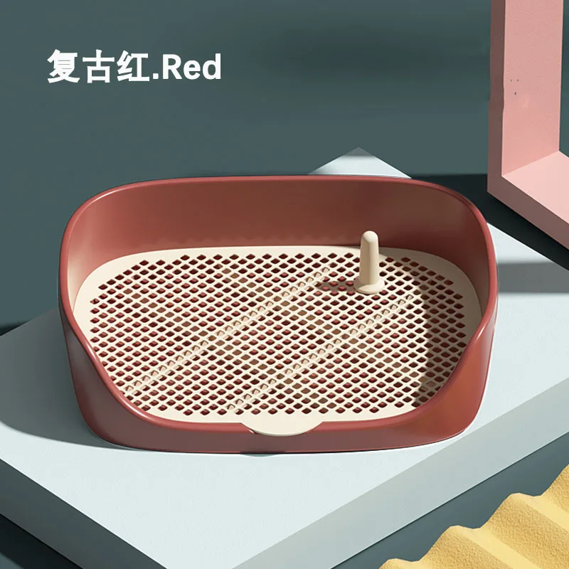 Tapis Éducateur Propreté Toilette Chien avec Grille et Poteau