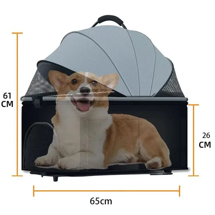 Poussette pour Chien 3 en 1 Pliable Jusqu'à 15 kg