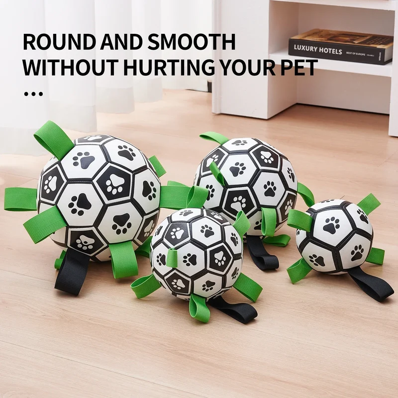 Jouet Ballon de Football à Sangles pour Chien Moyen et Grand