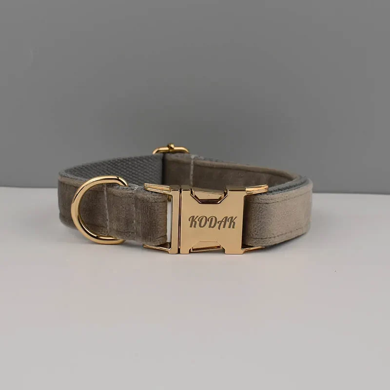 Collier pour chien en velours personnalisable réglable
