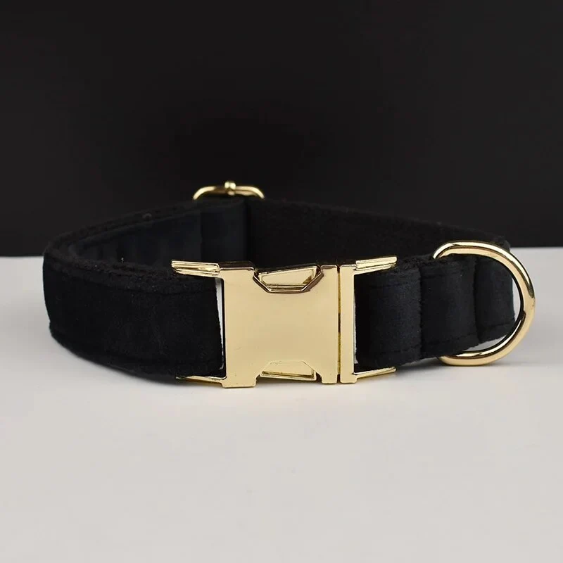 Collier pour chien en velours personnalisable réglable