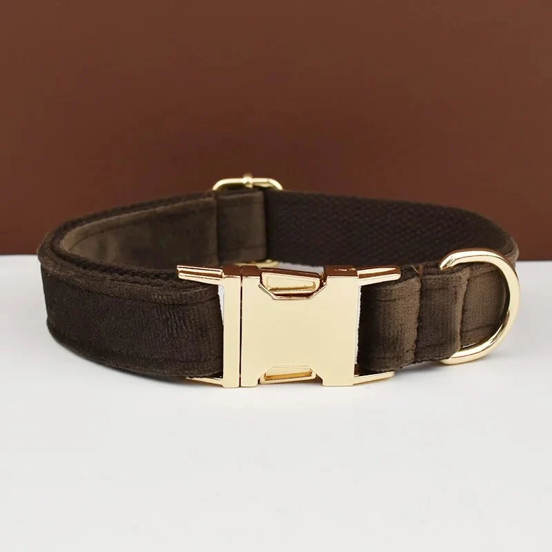 Collier pour chien en velours personnalisable réglable