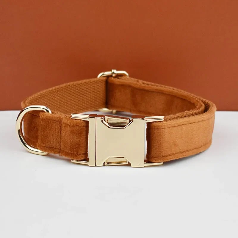 Collier pour chien en velours personnalisable réglable