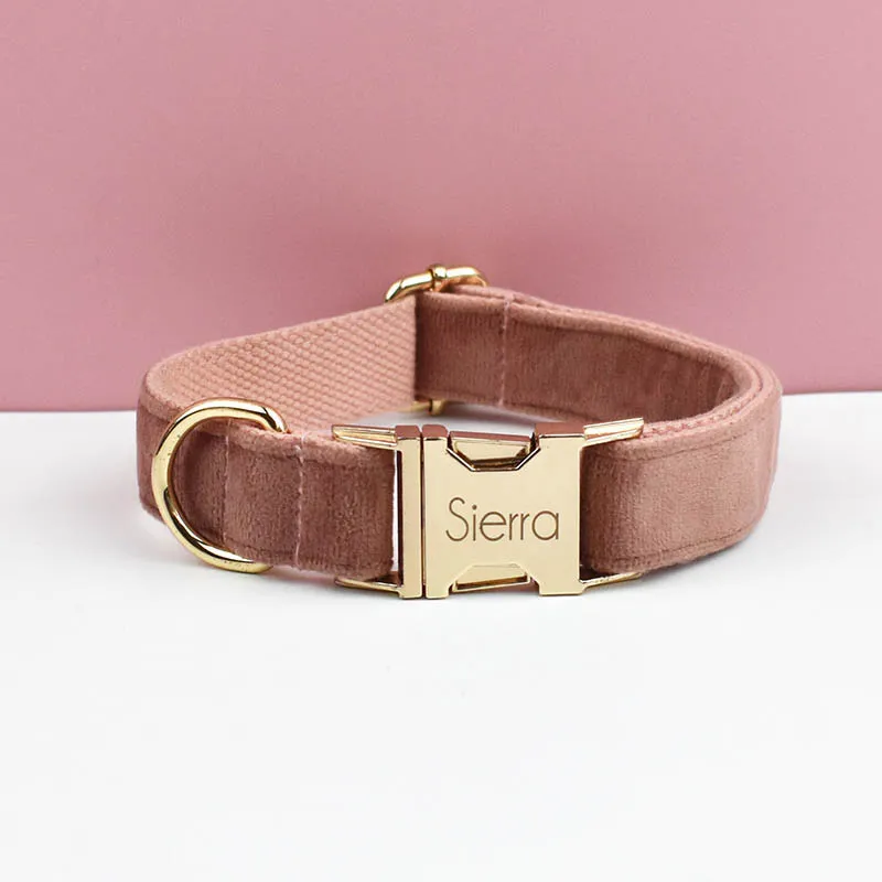 Collier pour chien en velours personnalisé réglable et original