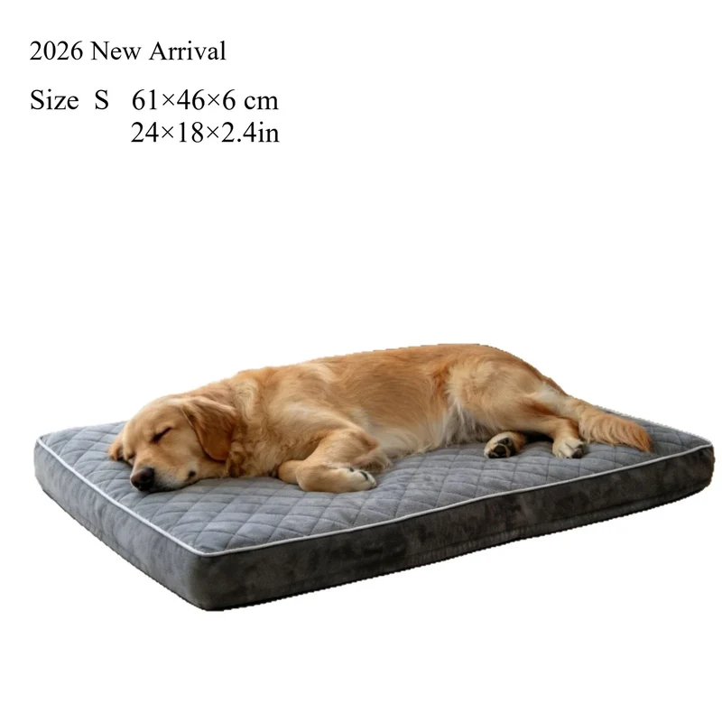 Lit Orthopédique pour Chien Étanche Déhoussable Gris Grande Taille