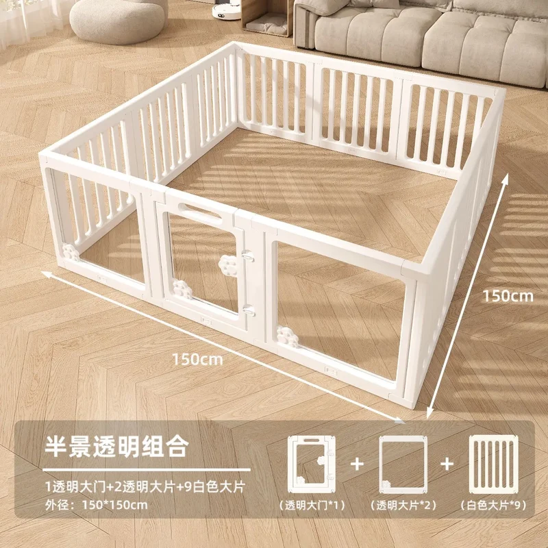 Parc pour Chien Intérieur Modulable Blanc avec Porte Verrouillable