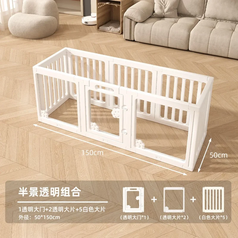 Parc pour Chien Intérieur Modulable Blanc avec Porte Verrouillable
