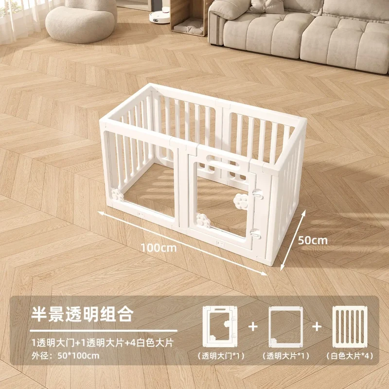 Parc pour Chien Intérieur Modulable Blanc avec Porte Verrouillable