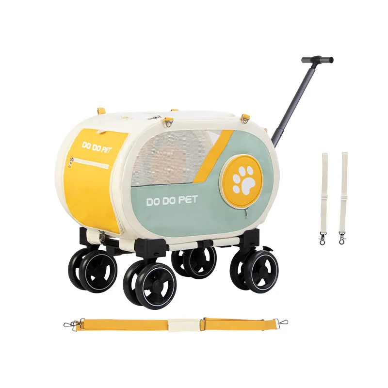 Valise de Transport pour Chien et Chat Pliable à Roulettes