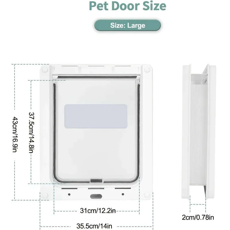Porte pour Chien Grande Taille Anti-Pluie Coupe-Vent