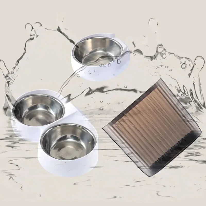 Distributeur de Croquettes 5 L Message Vocal Vidéo Double Bol