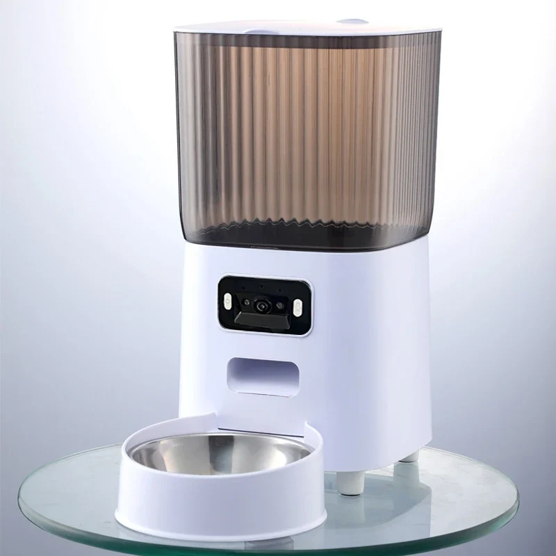 Distributeur de Croquettes 5 L Message Vocal Vidéo Double Bol