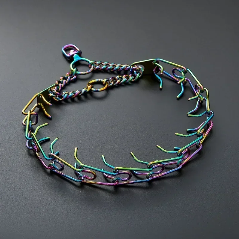 Collier à Pointes pour Chien Chaîne Inox Réglable Multi-Finitions