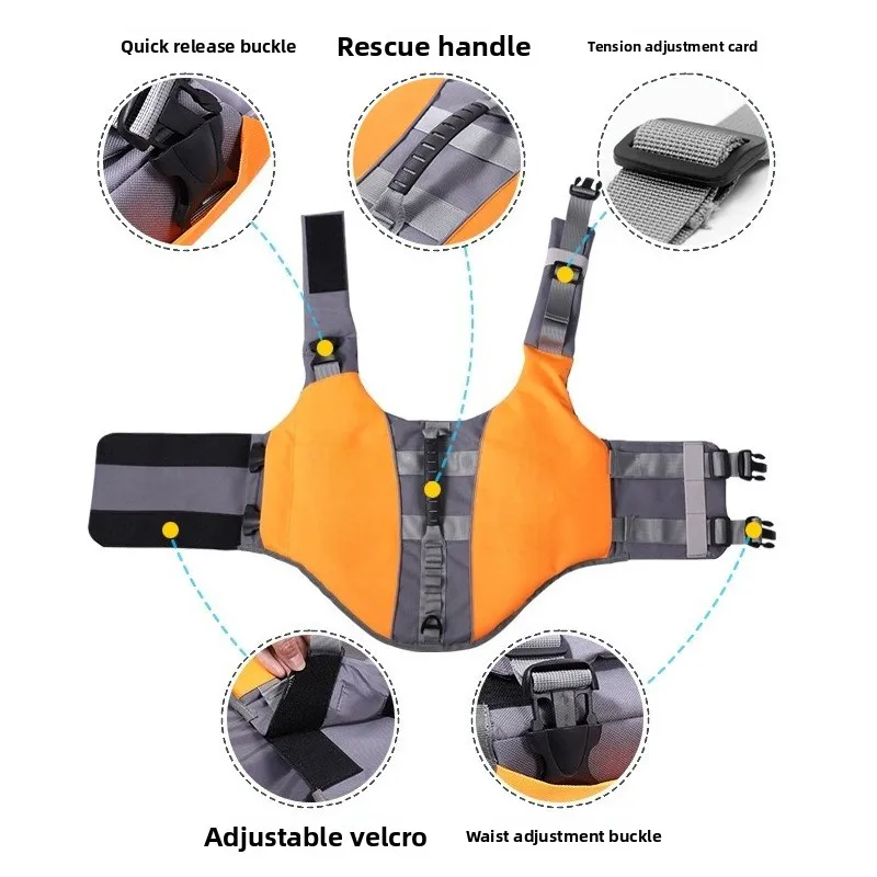 Gilet de Sauvetage pour Chien Grande Taille Poignée de Sauvetage