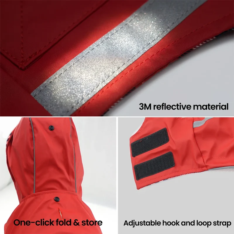 Manteau Imperméable Chien Capuche Réfléchissant Doublure Carreaux