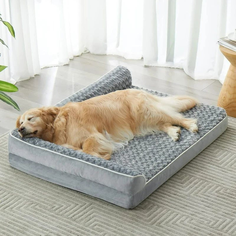Canapé Orthopédique pour Chien Grande Taille Housse Lavable