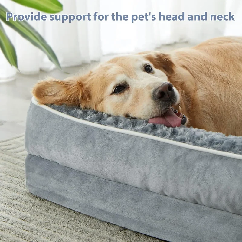 Canapé Orthopédique pour Chien Grande Taille Housse Lavable