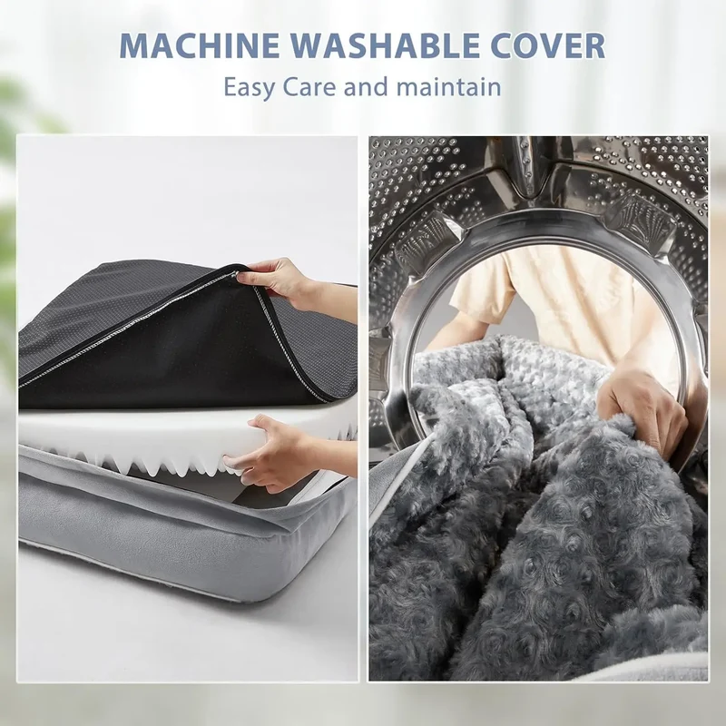 Canapé Orthopédique pour Chien Grande Taille Housse Lavable