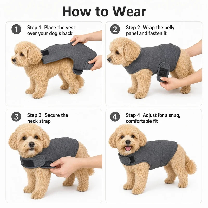 Enveloppe Apaisante Anti-Stress Coton Réglable pour Chien