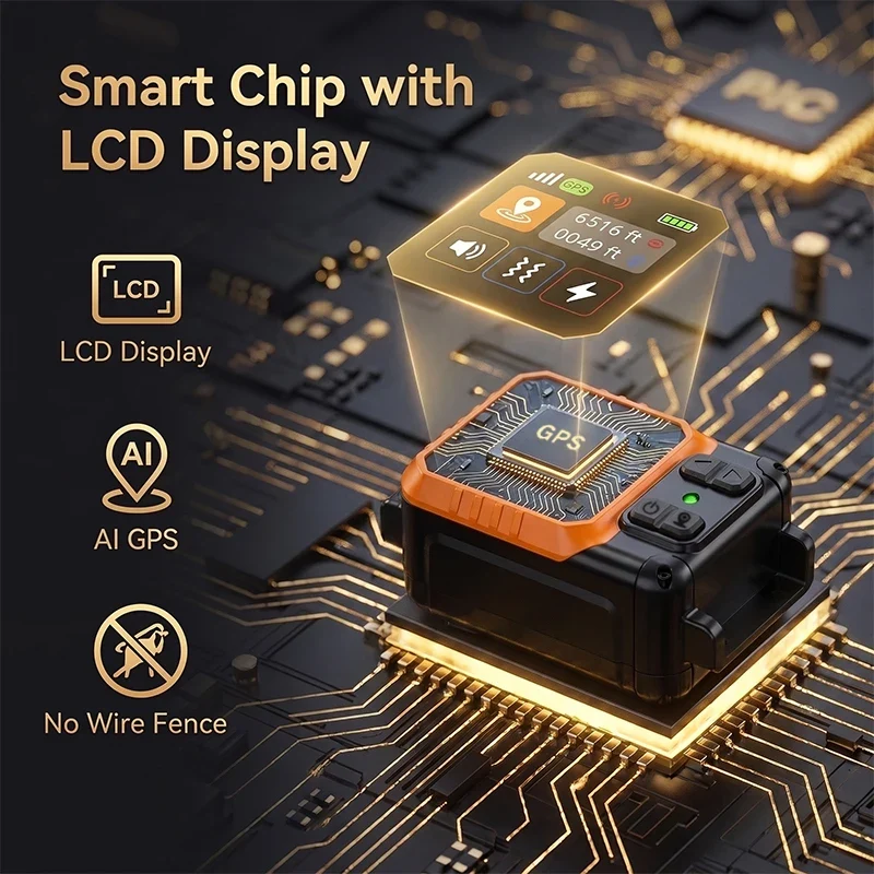 Clôture Électronique Sans Fil pour Chien GPS 2000 m Silicone