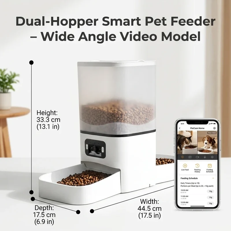 Distributeur de Croquettes 6 L WiFi Caméra 2 Mégapixels