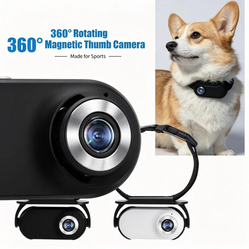 Caméra pour Chien Rotation 360° Grand Angle 120° Mini