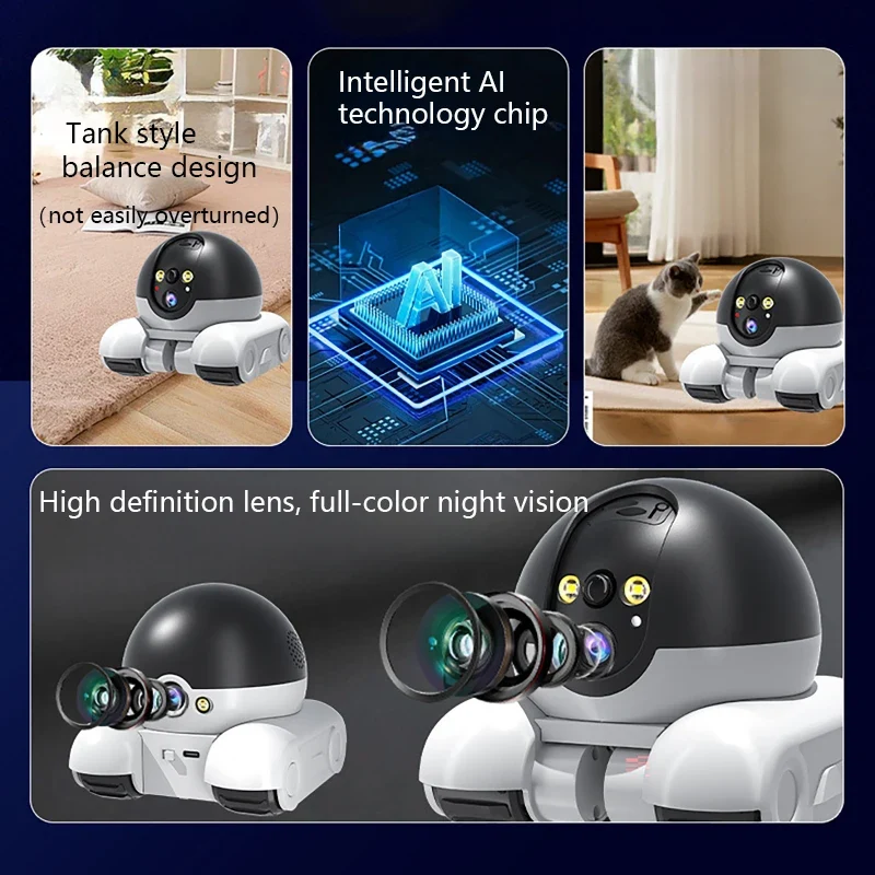 Caméra pour Chien Robot Mobile 1080P WiFi Application Télécommande