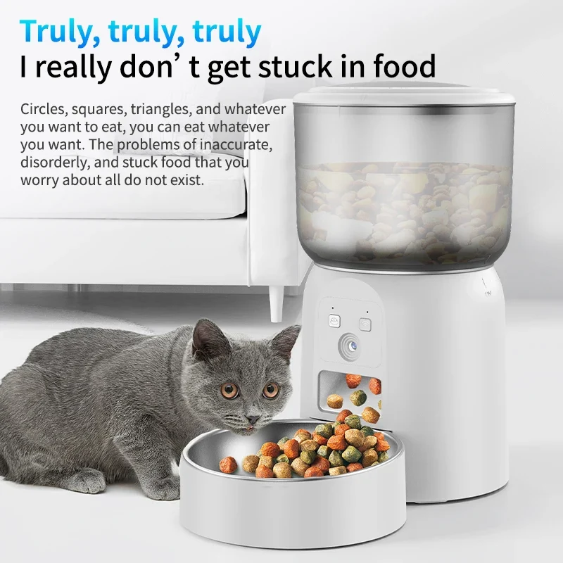 Distributeur de Croquettes Chien Caméra 3 L Inox Connecté