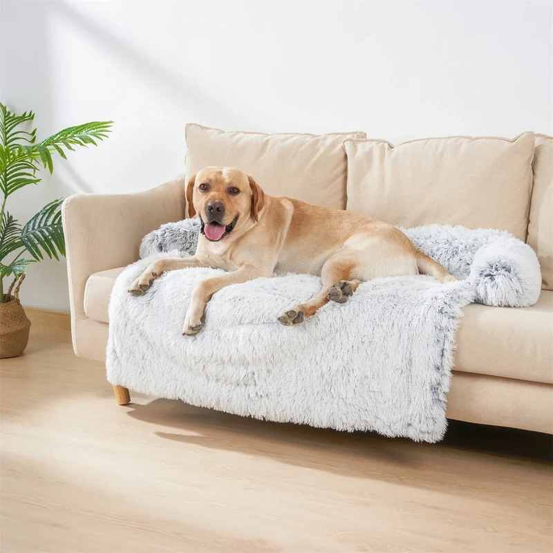 Canapé Apaisant Peluche Protège-Canapé Antidérapant pour Chien
