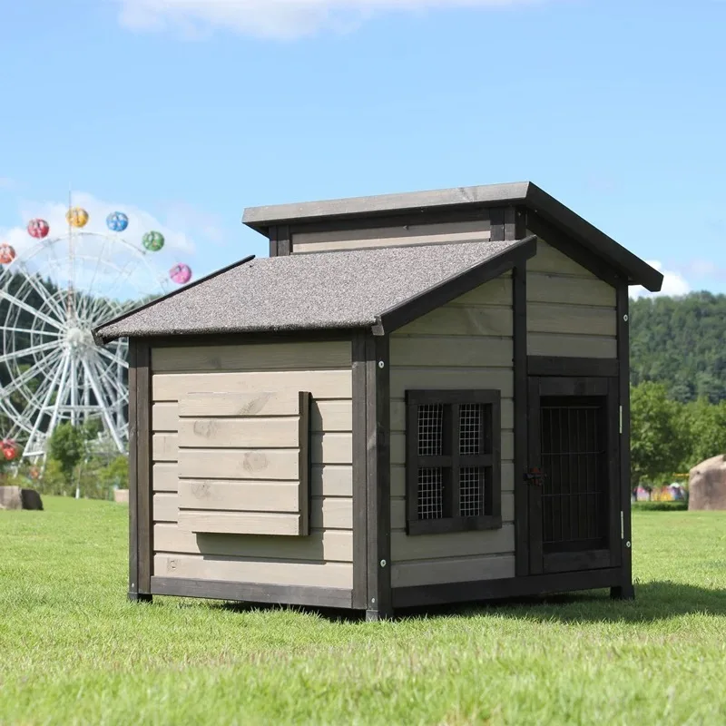 Niche Chien Extérieur Bois Grande Taille Toit Ouvrant