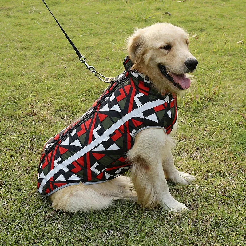 Manteau Imperméable Réfléchissant Zippé Husky Golden Retriever