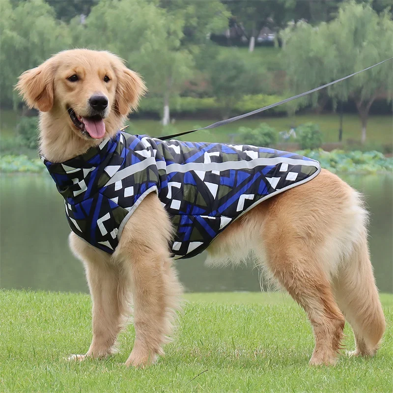 Manteau Imperméable Réfléchissant Zippé Husky Golden Retriever