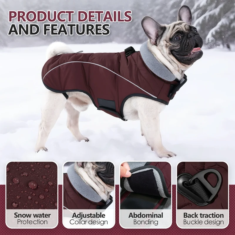 Manteau Imperméable Col Haut Labrador Réfléchissant Bordeaux