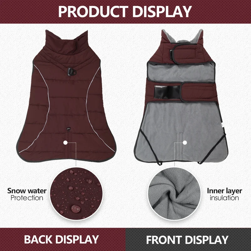 Manteau Imperméable Col Haut Labrador Réfléchissant Bordeaux