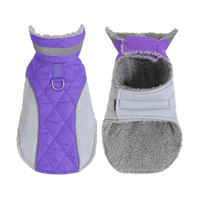 Manteau Imperméable Doublure Polaire Épaisse Col Haut Grand Chien
