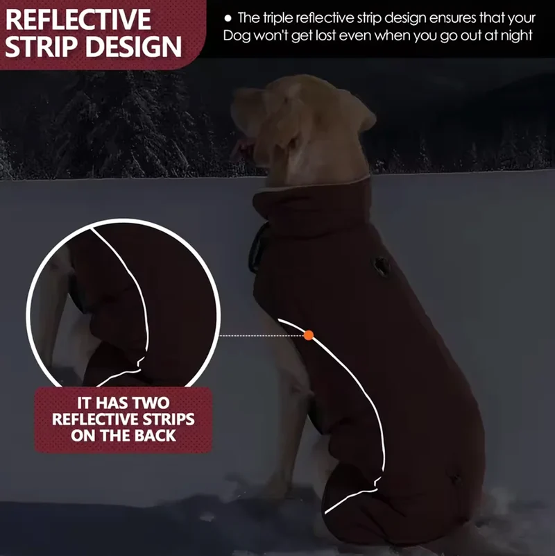 Manteau Imperméable Réfléchissant à Bande Scratch pour Labrador