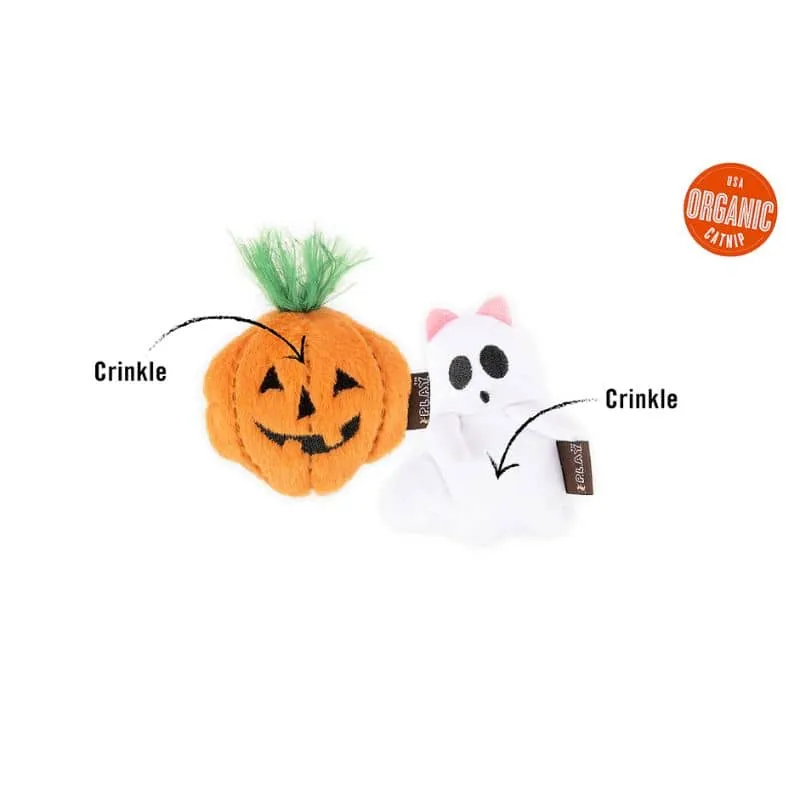 JOUET HALLOWEEN POUR CHAT À L’HERBE À CHAT - CITROUILLE ET FANTÔME 🎃👻