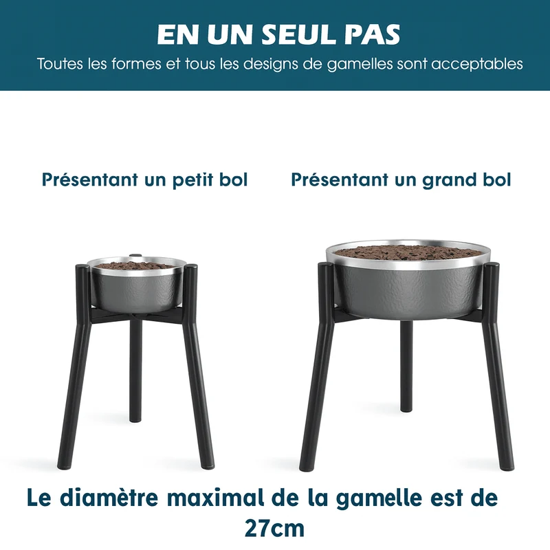 Support Gamelle Surélevée Design Gros Chien