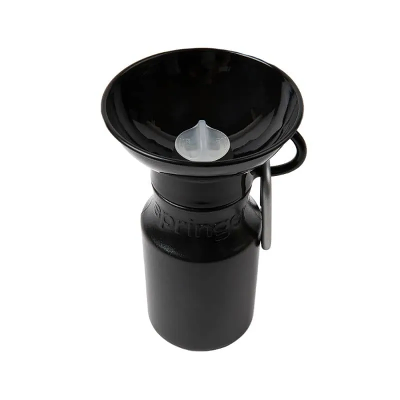 PETITE GOURDE PORTABLE POUR CHIEN AVEC RÉSERVOIR D'EAU - NOIR (TAILLE M - 440ML)