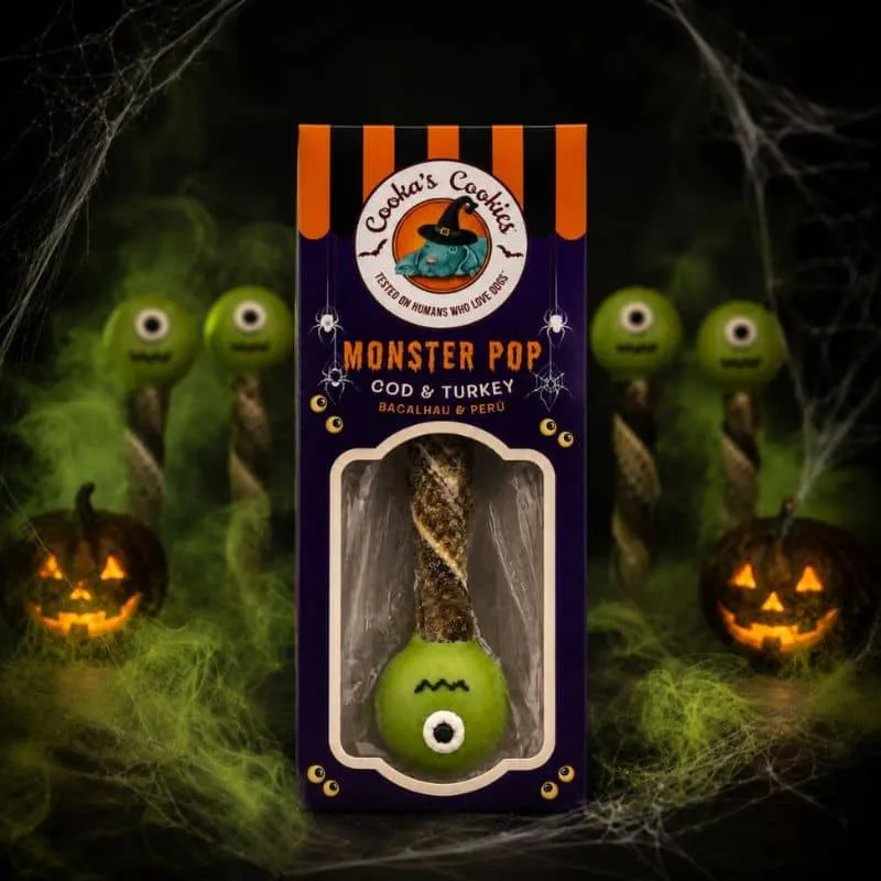 FRIANDISE HALLOWEEN POUR CHIEN "MONSTER POP" - PEAU DE MORUE ET DINDE 🧟