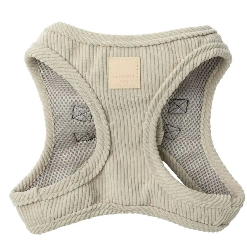 HARNAIS STEP IN POUR CHIEN EN VELOURS CÔTELÉ - GRIS ANTHRACITE OU BEIGE