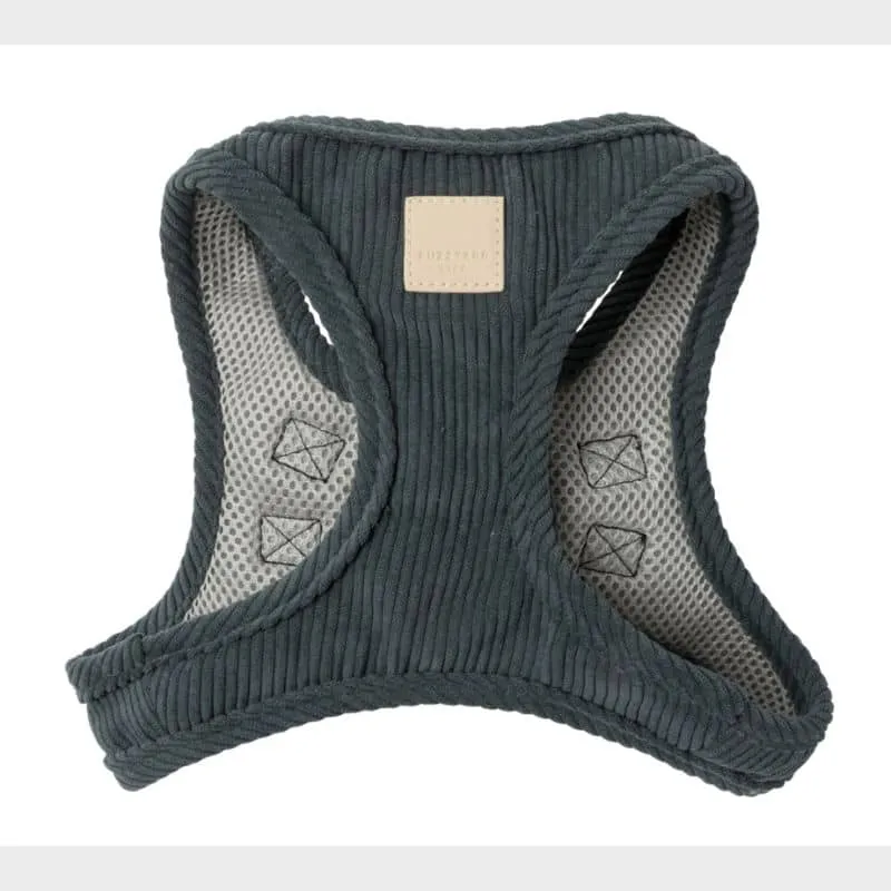 HARNAIS STEP IN POUR CHIEN EN VELOURS CÔTELÉ - GRIS ANTHRACITE OU BEIGE