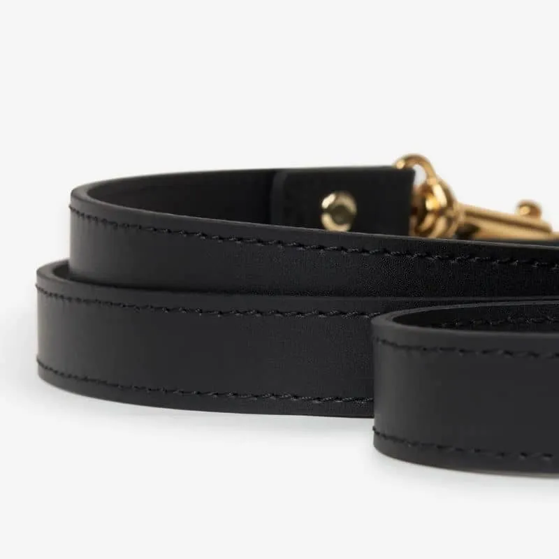 LAISSE EN CUIR POUR CHIEN - NOIR