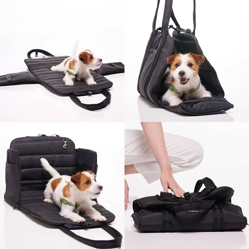 SAC DE TRANSPORT CONVERTIBLE & PLIABLE POUR CHIEN - NOIR
