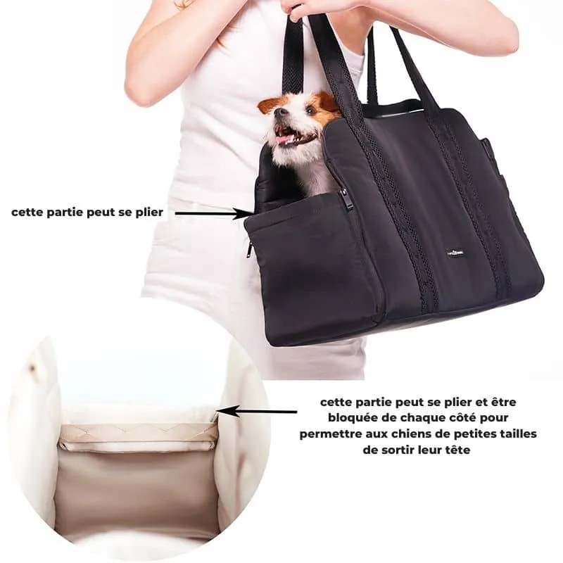 SAC DE TRANSPORT CONVERTIBLE & PLIABLE POUR CHIEN - NOIR