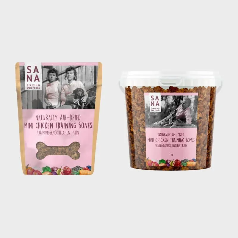 FRIANDISES D’ÉDUCATION POUR CHIEN EN FORME D’OS - POULET (100 g ou seau de 1 kg)
