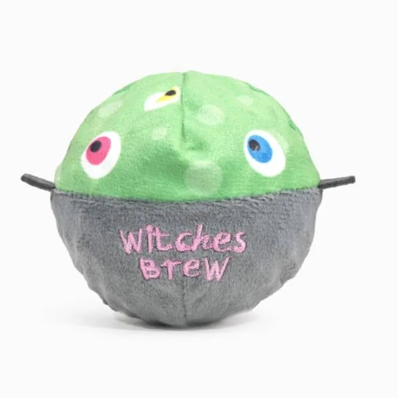 PELUCHE HALLOWEEN AVEC BALLE POUR CHIEN - CHAUDRON DE SORCIÈRE 🧙‍♀️